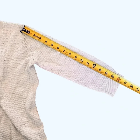 Ted Baker London White Knit Sweater Crew Neck Cotton Cashmere 3/4 Sleeve 2 - Picture 8 of 11